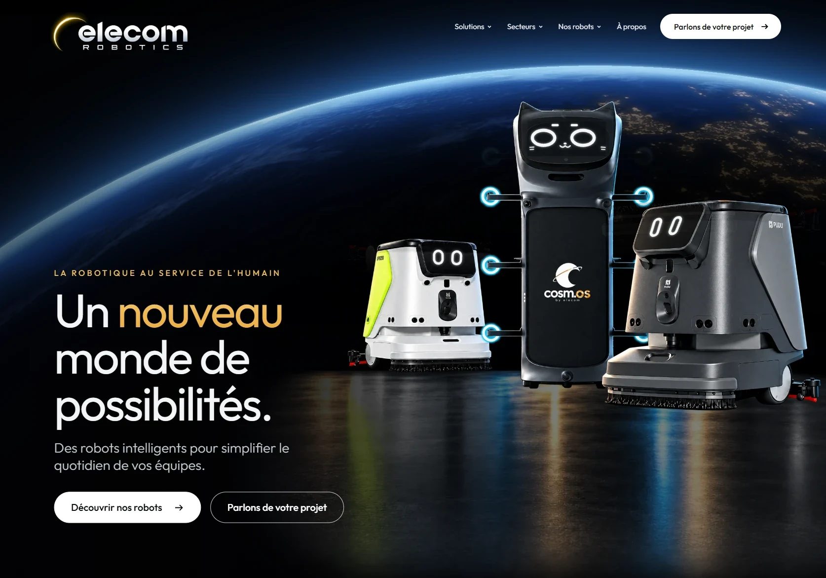 Exemple de site réalisé par VOLJI : page d'accueil